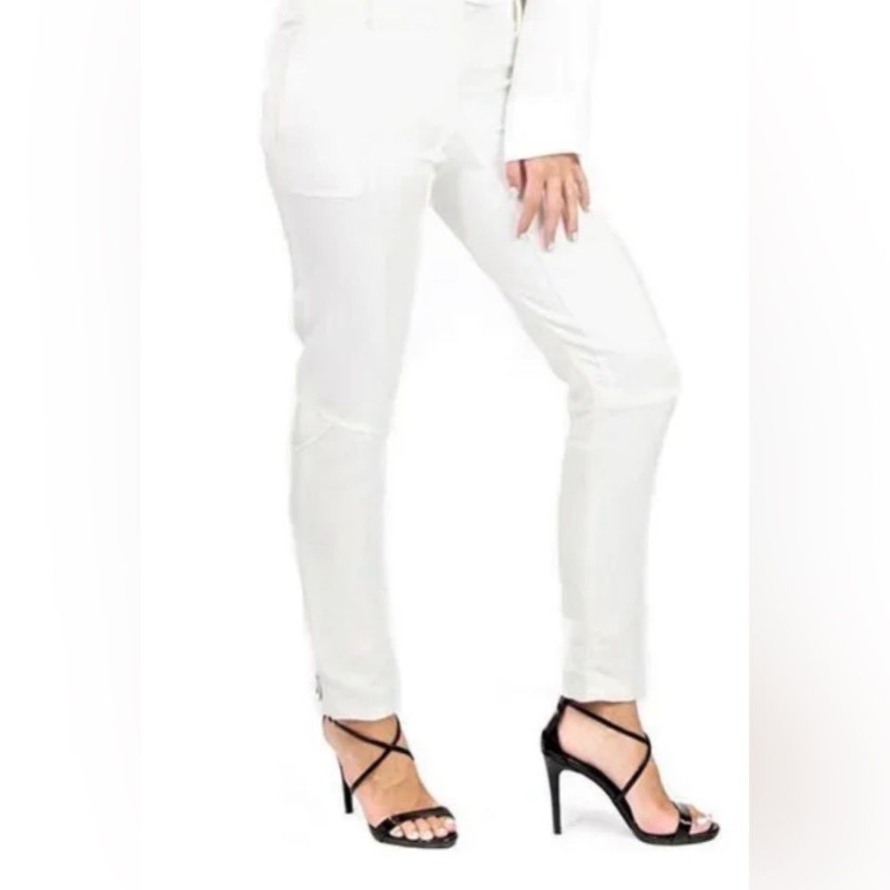 Magaschoni Collection Slim Ankles With Zipper White Pants Size 12 Nwt